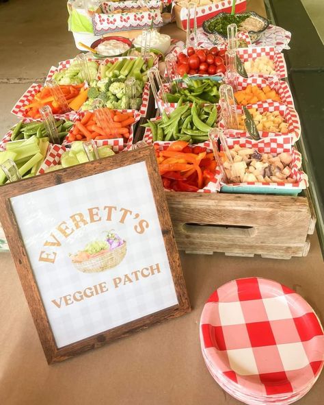 Farmers Market Baby Shower Theme Food, Farmers Market Baby Shower Cake, Farmers Market Baby Shower Theme Decor, Farm Baby Shower, Themed Food, Veggie Patch, Farm Baby, Veggie Tray, Locally Grown