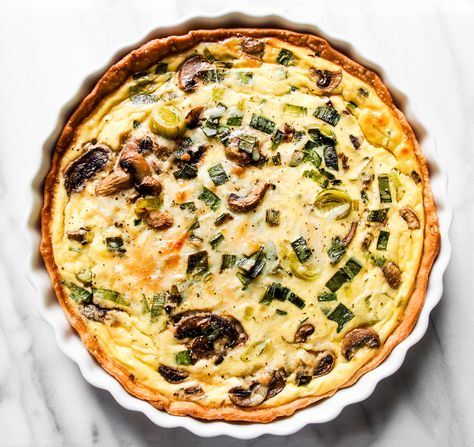 Leek Gruyere Quiche, Leek And Mushroom Quiche, Quiche With Leeks, Quiche Combinations, Quiche Leek, Mushroom Leek Quiche, Leek Mushroom, Brunch Meals, Sunday In New York