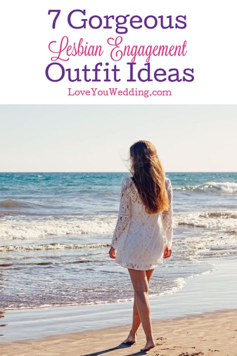 Are you wondering how to dress for your engagement party and what are the best lesbian engagement outfits? Check out these 7 gorgeous ideas! Lesbian Proposal Ideas, Lesbian Engagement Party, Lesbian Engagement Pictures, Lesbian Engagement Ring, Lesbian Proposal, Wedding Song Ideas, Non Traditional Engagement Photos, Traditional Engagement Photos, Engagement Pictures Ideas