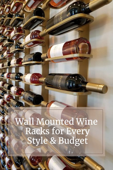 Sip, savor, and swoon over these fabulous Wall Mounted Wine Racks for Every Style & Budget - WWP 🍾✨ Discover the perfect addition to your home decor, while keeping your favorite bottles organized and within reach! Cheers to affordable elegance 🥂💖 Wine Wall Rack Ideas, Vertical Wine Rack Wall Mount, Wall Wine Racks Ideas, Wall Mount Wine Rack Diy, Brass Wine Rack, Wine Bottle Display Wall, Wine Bar Wall Ideas, Wine Bottle Rack Ideas, Wall Wine Rack Ideas Dining Rooms