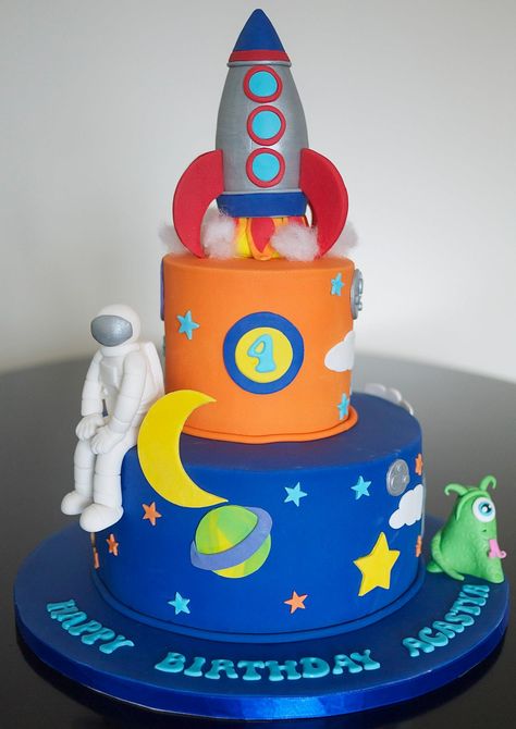 Rocket Ship Cakes, Rocket Cake, Planet Cake, Astronaut Birthday, Cake Templates, Custom Birthday Cakes, Outer Space Birthday, Space Birthday Party, Childrens Birthday Cakes