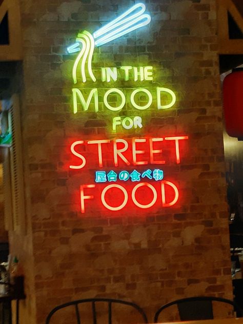 neon sign 🥢 Asian Street Food Design, Street Food Captions, Street Food Restaurant Design, Street Food Quotes, Kitchen Paintings, Vietnam Restaurant, Food Signage, Travel Advertising Design, Neon Food