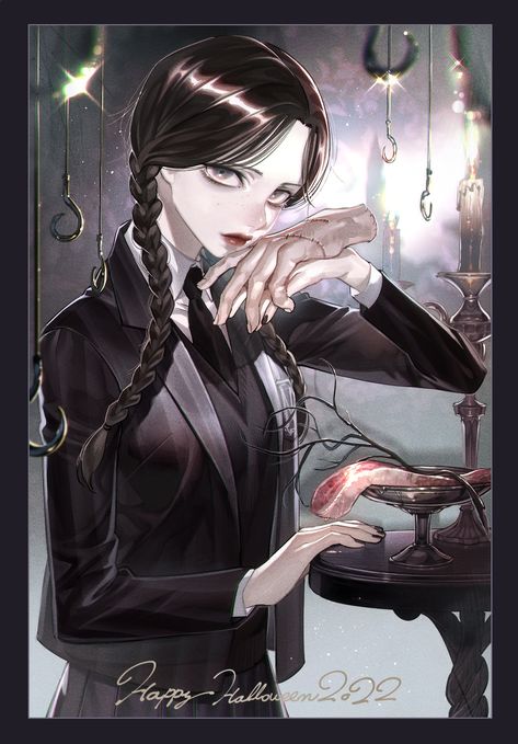 Wednesday Addams And Thing, Thing Addams Family, Wensday Adams, Thing Addams, Morticia And Gomez Addams, Addams Family Wednesday, Family Images, Gothic Anime, Nerd Geek