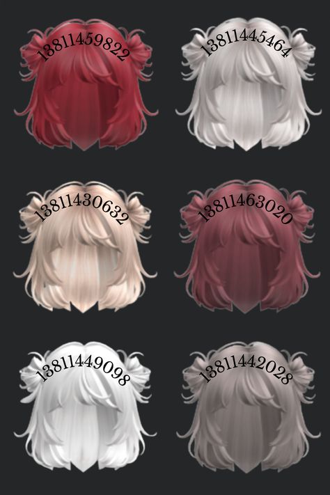 Roblox Bun Hair Codes, Roblox Codes Hair, Roblox Hair Codes, Dark Pink Hair, Emo Roblox Outfits, Light Red Hair, Brown Hair Roblox, Roblox Hair, Hair Codes