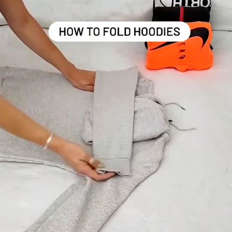 Fold Hooded Sweatshirt, How To Fold Hoodies, Folding Tips, Clothes Folding, How To Fold, In A Jar, My House, Sweater Hoodie, Cute Pictures