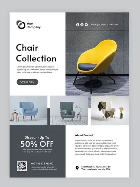 Furniture Flyer Template PSD Furniture Ads Design Poster, Furniture Newsletter, Furniture Flyer Design, Furniture Poster Design, Product Flyer Design, Interior Design Flyer, Products Flyer, Hotel Marketing Design, Furniture Poster