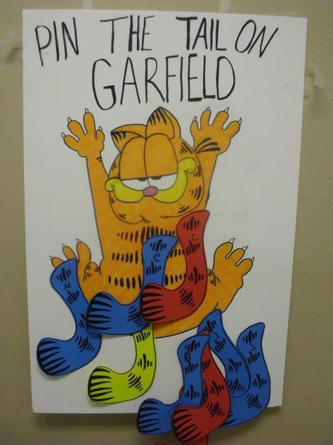 Pin the tail on Garfield: Garfield Party, Garfield Birthday, Garfield Pictures, Pin The Tail, Barbie Birthday, 14th Birthday, 12th Birthday, Birthday Games, 6th Birthday Parties