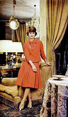 Marie-Helene in Chanel's red wool suit with pleated skirt, photo by Mark Shaw, 1960 | Flickr - Photo Sharing! 1962 Fashion, Chanel Clothes, Chanel Girl, Coco Fashion, 1960 Fashion, 1960's Fashion, Red Chanel, Chanel Outfit, Fashion 1960s