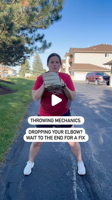 Holly Hoelting on Instagram: "THROWING MECHANICS - DROPPING YOUR ELBOW?? 💪🏼  Throwing and catching the ball is the single most important thing to learn how to do correctly. If you can’t throw and catch, you can’t play softball.   Mistakes I see as a coach that makes kids inconsistent when throwing.  1. They DO NOT tuck their glove when throwing. This leads to them throwing the ball off-line or not throwing the ball as hard as they could. This is the #1 thing that you should look for as a parent or as a player to fix.  2. That back elbow drops down, allowing for the ball to get thrown in different directions. The back elbow dropping also does not allow for the ball to get thrown hard this early in their career.  3. Kids do not have a base when they throw so even if they have OK throwing m How To Throw A Softball Correctly, Throwing Drills For Softball, Softball Throwing Drills, Coaching Softball, Thing To Learn, Softball Drills, Softball Stuff, Softball Training, Baseball Training