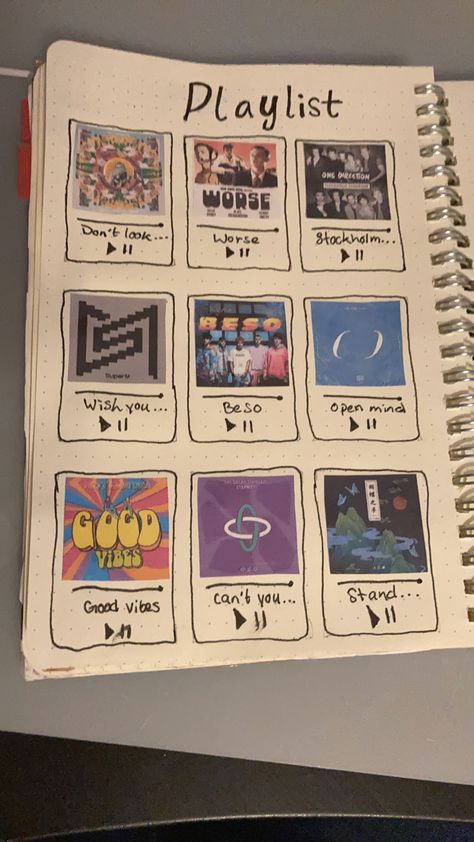 Playlist Drawings Ideas, Music Album Drawings, Spotify Playlist Drawing Aesthetic, Playlist Drawing Aesthetic, Spotify Playlist Drawing Ideas, Song Playlist Drawing, Music Playlist Drawing, Monthly Playlist Bullet Journal, Spotify Music Drawing