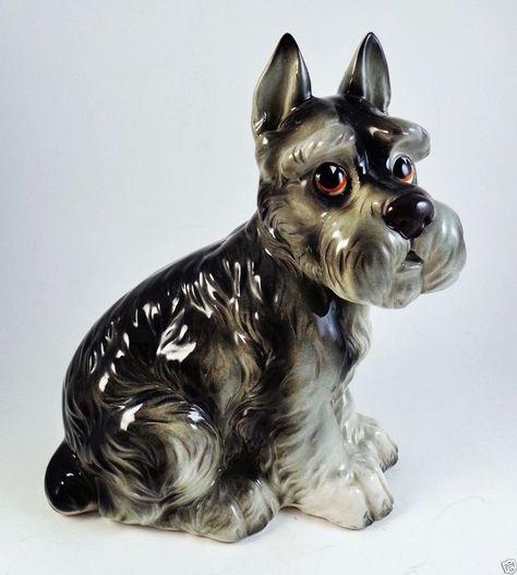 LEFTON: LARGE SCHNAUZER FIGURINE STATUE Dog Porcelain | $ eBay ... Large Schnauzer, Porcelain Dolls Value, Sealyham Terrier, Schnauzer Art, Porcelain Dog, Porcelain Animal, Schnauzer Dogs, Companion Dog, Ceramic Figurine