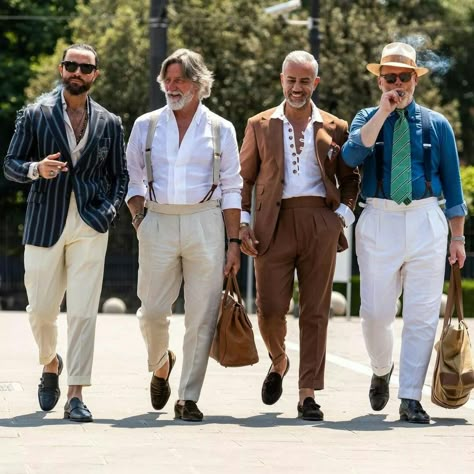 Florence Street Style, Fun Suits, Big Boys Fashion, Havana Nights Dress, Man Styling, Summer By The Sea, Summer Drip, Formal Streetwear, Men Styling