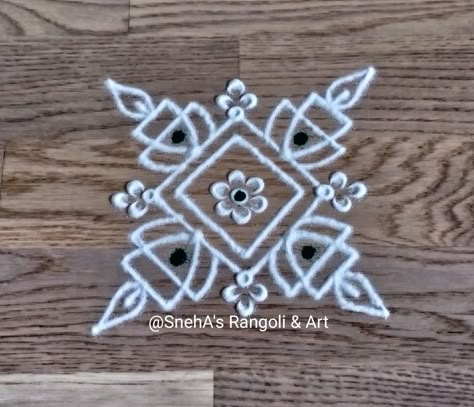 Easy, creative & beautiful Diya Rangoli.. #SnehAsRangoli #rangoli #रांगोळी #muggulu #kolam Rongali Design Simple Easy, Easy Big Rangoli Designs, Simple Rangoli Ideas, Simple Kolam Designs Easy, Small Kolam Designs, Small Free Hand Rangoli, Easy Kolam Designs, Simple Rangoli With Dots, Simple Rangoli Kolam