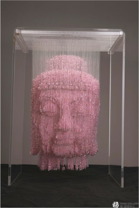 Chinese contemporary artist Li Qing creates ornate sculptures through a meticulous method of suspending crystal beads on thread. The multimedia artist's se Chinese Contemporary Art, Art Chinois, Multimedia Artist, Sculpture Installation, Land Art, Public Art, Art Plastique, Chinese Art, Bead Art