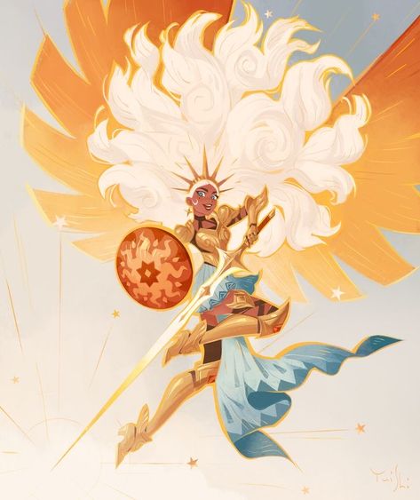 Sun Warrior, Arte Inspo, Arte Fantasy, My Arts, Dnd Characters, Art And Illustration, Character Inspo, Fantasy Character Design, Pretty Art