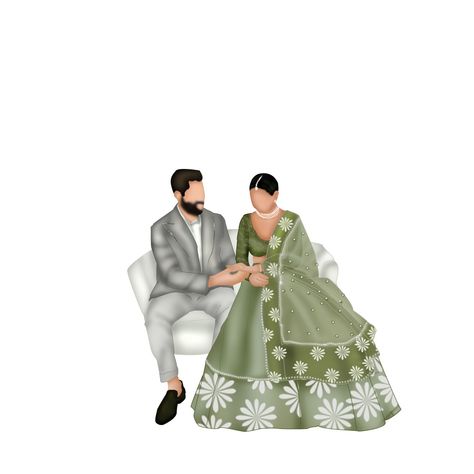 If you like this please let me know 💌 Ring Ceremony Couple Illustration, Engagement Photos Cartoon, Indian Engagement Caricature, Wedding Cartoon Illustration, Engagement Illustration, Photos Cartoon, Bride Fashion Illustration, Couple Illustrations, Cartoon Wedding Invitations