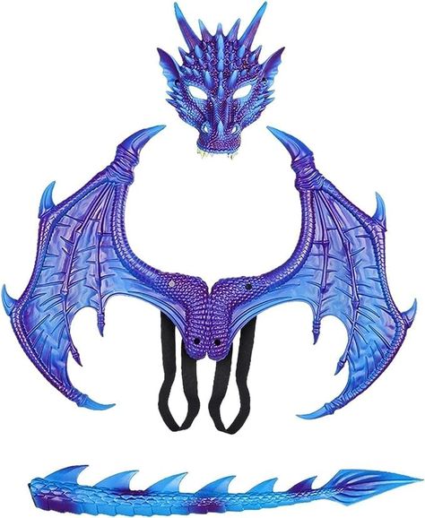 PRICES MAY VARY. 【Dragon Cosplay Wings Set】Children's Dragon Costume features a dragon theme and is designed in a classic that fits most people and is easy to wear. 【Premium Material】Children's Dragon Wings Costume is made of soft rubber, and foam fabric, make this dragon costume is very vivid in shape and service time. 【Widely Used】3pcs Kids Dragon Wing Cosplay Set is suitable for Children's day, Halloween, masquerade carnivals, Easter, or any other cosplay gathering. 【Easy to Wear】The elastic Kids Dragon Costume, Costume Dinosaure, Kids Dinosaur Costume, Halloween Wings, Dinosaur Tails, Dragon Halloween, Cosplay Wings, Masquerade Halloween, Dragon Dreaming