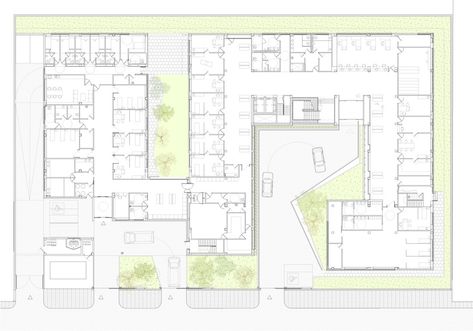 Residential Building Plan, Architecture Symbols, Jump Cut, Architecture Design Process, Medical Office Design, Mental Health Center, Healthcare Architecture, Toledo Spain, Nature Style