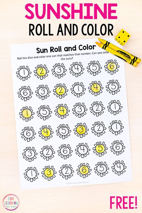 Weather Themed Math Activities For Preschool, The Sun Preschool Activities, Weather Themed Math Activities, Sun Prek Activities, Sun Kindergarten Activities, Summer School Preschool Activities, Sun Math Activities Preschool, Kindergarten June Activities, The Sun Activities For Kids