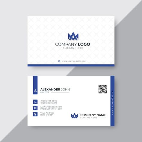 V Card Design, Professional Business Card Design Modern, Visit Card Design, Visiting Cards Design, Business Card Layout Design, Blue Business Card Design, White Business Card Design, Company Letterhead, Buisness Cards