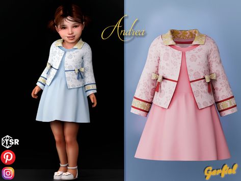 The Sims Resource - Andrea - Cute floral outfit Sims 4 Cc Family Clothes, Sims 4 Infant Dress, Sims 4 Baby Clothes Cc, Sims Kids Clothes, The Sims 4 Cc Children Clothing, Child Clothes Sims 4 Cc, Sims 4 Cc Children Clothing, Sims 4 Cc Child Clothes, Sims 4 Vintage Glamour