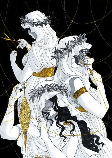 The Moirai, The Fates, Greek Mythology Gods, Mythology Tattoos, Images Harry Potter, Greek Myth, Greek Gods And Goddesses, Greek And Roman Mythology, Greek Mythology Art