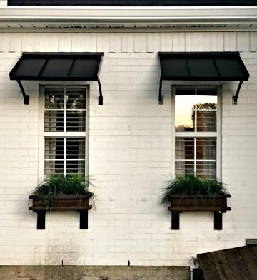 Classic Style Awnings – Design Your Awning House Awnings, Metal Awning, Home Exterior Makeover, Door Awnings, Window Awnings, Exterior Makeover, Modern Farmhouse Exterior, Exterior Remodel, Furniture Plans Free