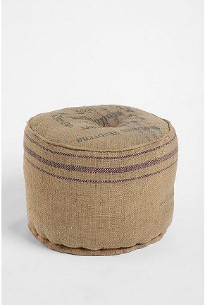 Coffee Sack Ideas, Coffee Bag Ideas, Burlap Ottoman, Coffee Bean Bags, Coffee Sack, Coffee Sacks, Burlap Ideas, Burlap Projects, Coffee Bags