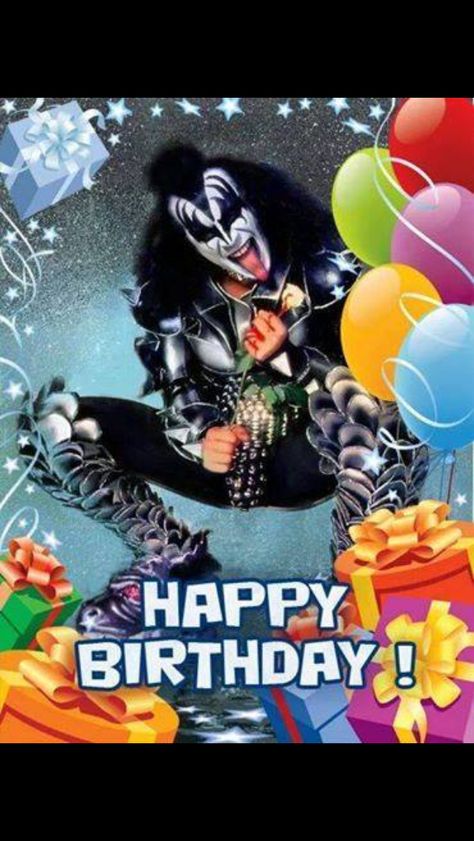 Kiss - Happy Birthday! Happy Birthday Skulls Image, Happy Birthday Metal Rock, Happy Birthday Kiss, Happy Birthday For Him, Funny Happy Birthday Wishes, Birthday Greetings Friend, Happy Birthday Art, Happy Birthday Greetings Friends, Happy Birthday Celebration