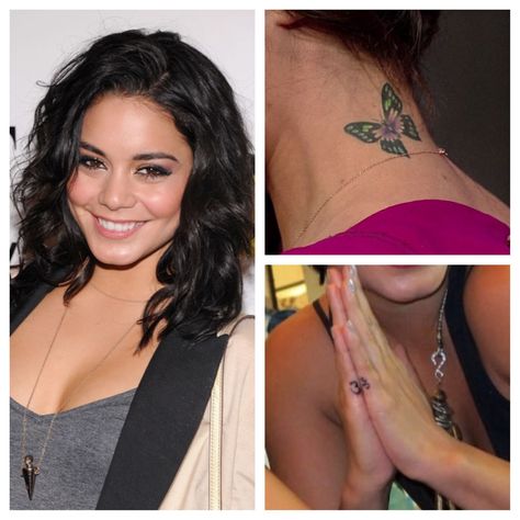 Vanessa Hudgens Tattoos Vanessa Hudgens Tattoo, Vanessa Hudgens Tattoos, Vanessa Hudgens Butterfly Tattoo, Boho Vanessa Hudgens, Finger Tattoos Words, Vanessa Hudgens Magazine, Vanessa Hudgens Body Bikinis, Celebrity Tattoos, Vanessa Hudgens