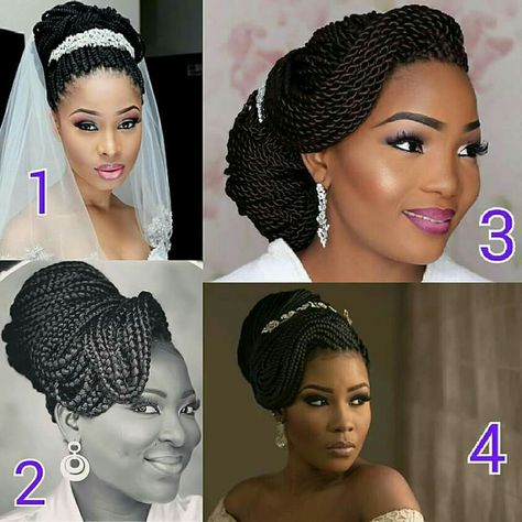 Bridal hairstyles Box Braids For Wedding, Braids For Wedding, Style Box Braids, Tree Braids Hairstyles, Bun Ideas, Natural Hair Wedding, Black Brides, Braid Bun, Black Wedding Hairstyles