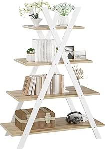 Wooden Ladder Shelf, 4 Tier Shelf, Ladder Bookshelf, Storage Shelving, Bookshelf Storage, Wood Plugs, Frame Shelf, Wooden Ladder, Ladder Shelf