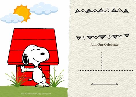 FREE Snoopy Birthday Invitation Templates 12 Snoopy Birthday Party Invitations, Snoopy Birthday Wishes, Snoopy Birthday Invitations, Snoopy Birthday Party, Birthday Wishes For A Friend, Peanuts Party, Snoopy Birthday, Free Lego, Movie Birthday