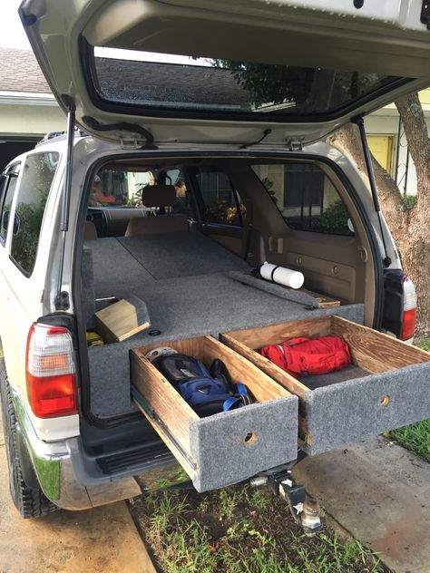 3rd gen custom drawer/storage system w/sub - Toyota 4Runner Forum - Largest 4Runner Forum 3rd Gen 4runner Overland, Toyota 4runner 3rd Gen, 4runner Camping, 4 Runner Toyota Accessories, 4runner Build, 3rd Gen 4runner Interior Mods, 2nd Gen 4runner Mods, Camping 4runner, 2001 Toyota 4runner