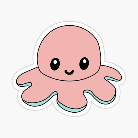 Reversible Octopus Plush, Sticker Mood, Happy Octopus, Octopus Cute, Doll Stickers, Octopus Sticker, Aesthetic Lovers, Purple Octopus, Octopus Drawing