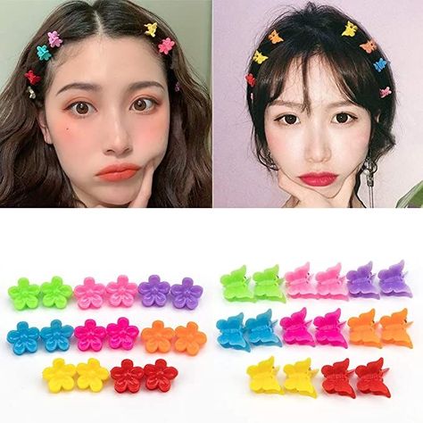 Hair Clips Hairstyles, Tiny Hair Clip, Butterfly Hairstyle, Hair Clip Hairstyles, Butterfly Hair Accessories, Flower Hair Pieces, Small Hair Clips, Clip Hairstyles, 90s Hairstyles