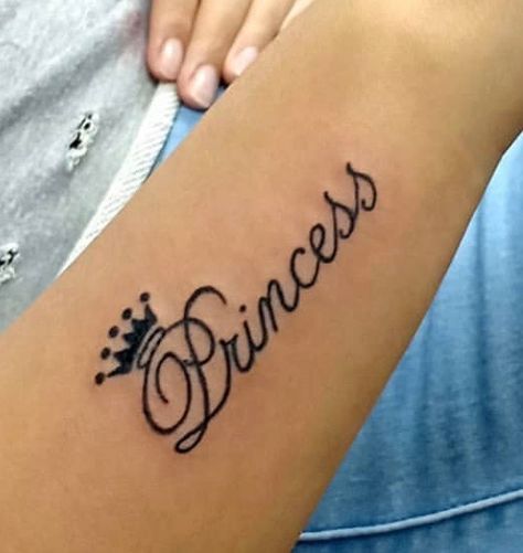 Princess Neck Tattoo, Princess Crown Tattoo With Name, Princess Tattoos For Women, Princess Tattoo Ideas, Royalty Tattoo, 2000 Tattoo, Princess Tattoos, Tattoo Lettering Alphabet, Lettering Tattoos