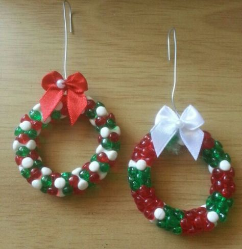 Tri Bead Ornaments, Tri Bead Crafts, Tri Beads Crafts Projects, Crafts Pipe Cleaners, Christmas Crafts Pipe Cleaners, Christmas Diy Crafts For Kids, Christmas Beads Craft, Christmas Diy Crafts, Childrens Christmas Crafts