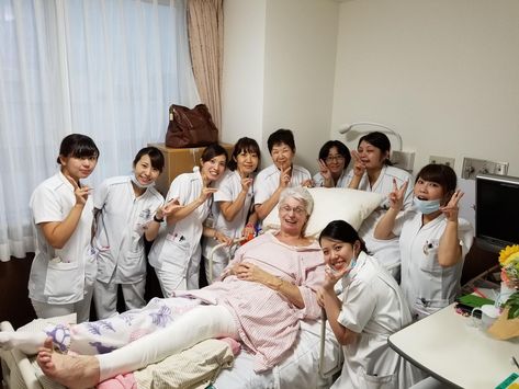 Just one simple move to the left landed the 74-year-old woman in a Japanese hospital for eight days and on a costly medical flight home. Long Hospital Stay Tips, Japan Hospital, Sick Lady In Hospital Bed, Lady In Hospital Bed, Female Patient In Hospital Bed, Hospital Stay, Aquatic Exercises, Hospital Room, Hospital Interior