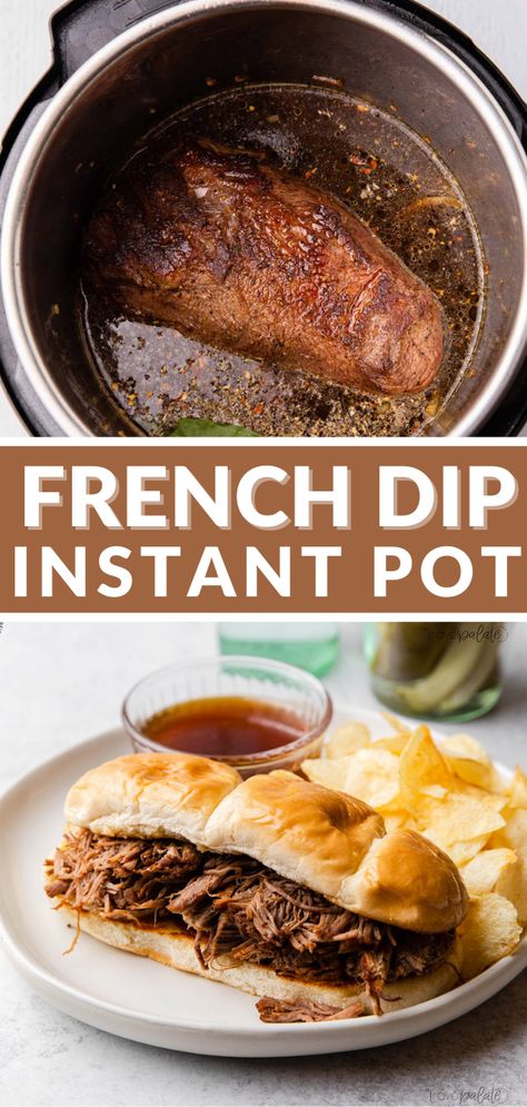 Instant Pot French Dip Sandwiches, Tender Chuck Roast, French Dips, Instant Pot French Dip, Chuck Roast Recipes, French Dip Sandwiches, Dip Sandwiches, French Dip Sandwich, French Dip