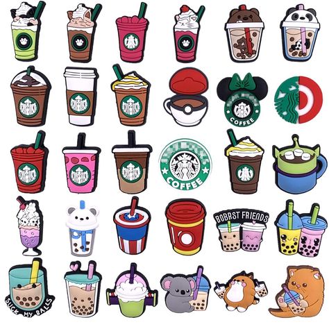 30 PCS Drink Croc Charms for Girls Women Coffee Croc Charms Cartoon Croc Charms Cute Croc Charms Shoe Croc Accessories Croc Pins Shoe Decoration Charm for Kids Teens Crock Pins Shoes, Croc Pins Ideas, Jibits For Croc, Preppy Croc Charms, Crocs Pins Ideas, Cute Croc Jibbitz Ideas, Crock Pins, Croc Charms Aesthetic, Cute Croc Gibits