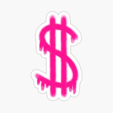 Pink Dollar Sign, Dollar Sign, Aesthetic Stickers, Mean Girls, Color Patterns, Vinyl Decal Stickers, Hot Pink, Give It To Me, Finding Yourself