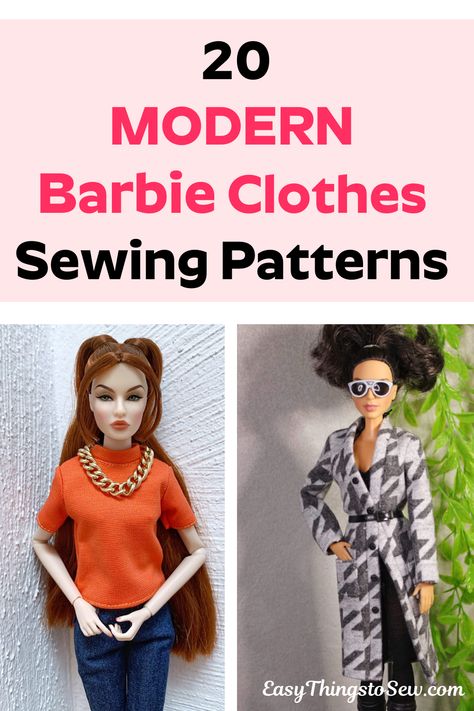 Free Barbie sewing patterns to sew amazing outfits for the plastic fashion dolls. These doll clothes patterns can be customized in a variety of sizes. Doll Clothing Patterns Free, Easy To Make Barbie Clothes, Barbie Free Patterns Sewing, Barbie Doll Sewing Patterns Free, Barbie Doll Clothes Patterns Free Printable, Homemade Barbie Clothes, Barbie Patterns Sewing Free Printable, Curvy Barbie Clothes Patterns Free, Barbie Dress Patterns Free Printable