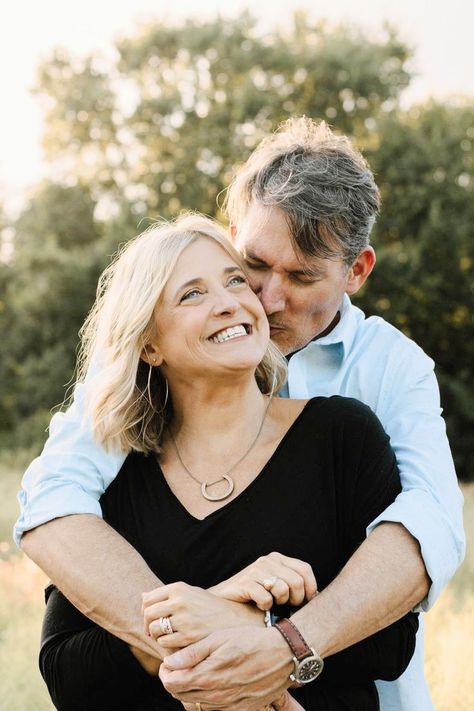 Poses For Middle Age Couples, Engagement Photos Middle Aged, Couple Poses For Older Couples, Couple Poses Older Couples, Older Couple Anniversary Pictures, Old Couple Engagement Photos, Couple Poses Older, Older Couple Wedding Photos, Older Engagement Photos