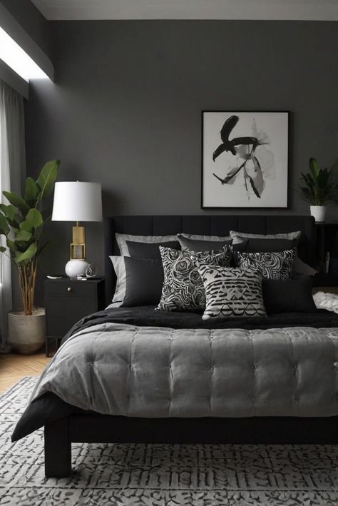 Explore 9 sensational gray and black color pairings for your interior design projects. Elevate your space with these stunning combinations. #ad   Read MORE ABOUT 9 Best Gray and Black Color Combinations for Stunning Designs   Gray and black color schemes,  Monochromatic color palette,  Neutral color schemes,  Color pairing ideas,  Elegant color combinations Black Room Design, White Grey Paint, Grey Paint Schemes, Colours That Go With Grey, Color Palette Neutral, Furniture Color Schemes, White Interior Paint, Pairing Ideas, Grey Bedroom Furniture