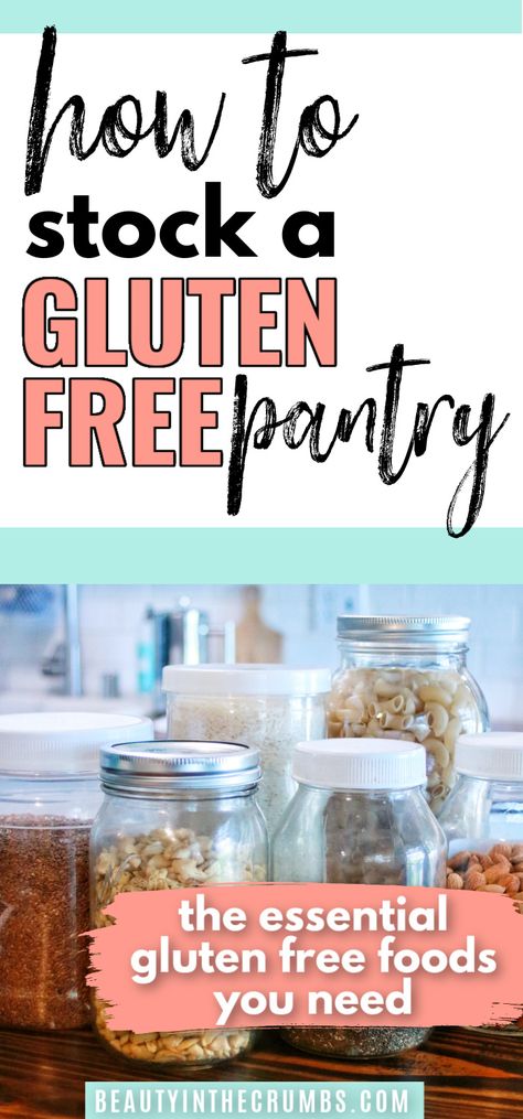 Pantry On A Budget, Basic Meals, Gluten Free Shopping List, Gluten Free List, Gluten Free Grocery List, Gluten Free Food List, Gluten Free Pantry, Free Pantry, Gluten Free Info