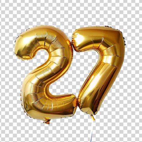 27 Balloons Number, Balloon Font, Number 27, Gold Foil Balloons, Technology Icon, Number Balloons, Business Card Maker, Flyer Maker, Poster Maker