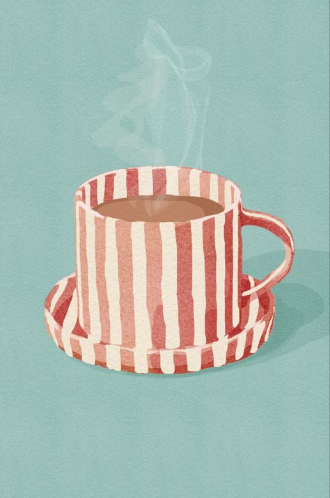 Friday Illustration, 심플한 그림, Coffee Illustration, Illustration Artists, Coffee Art, Daily Art, Illustrations Posters, Painting Inspiration, Aesthetic Art