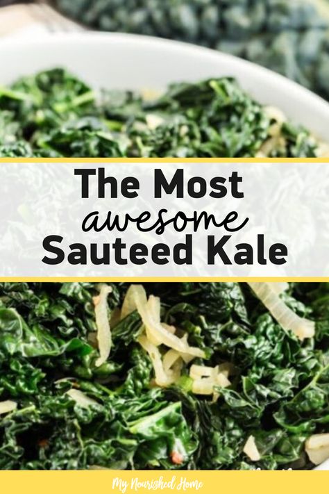 Kale Recipes Sauteed, Cooked Kale Recipes, Kale Recipes Healthy, Kale Recipe, Salad Kale, How To Cook Kale, Sauteed Kale, Kale Recipes, Veggie Side Dishes