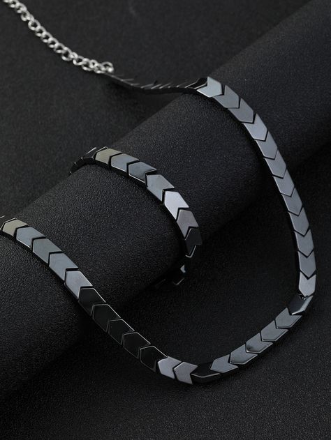 Grey  Collar     Embellished   Fashion Jewelry Mens Necklace Fashion, Emo Jewelry, Minimalist Chain, Mens Beaded Necklaces, Edgy Jewelry, Women's Jewelry Sets, Bracelet Women, Mens Accessories Jewelry, Black Jewelry